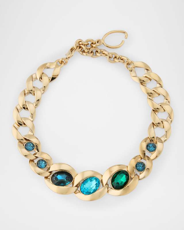 Framed Oval Crystal Necklace